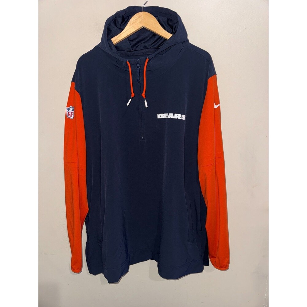 Men's 2XL Nike NFL Chicago Bears Team Issued PE Sideline Pregame Hooded Jacket